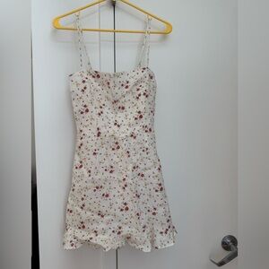Reformation Floral Mini Dress - White and Red